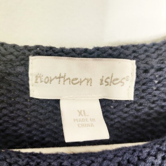 Northern Isles Vintage Soft Cotton Navy Ugly Christmas Sweater EUC sz XL - Picture 4 of 8
